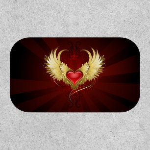 Red Heart with Golden Wings Patch