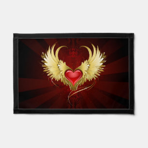 Red Heart with Golden Wings Pennant