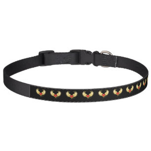 Red Heart with Golden Wings Pet Collar
