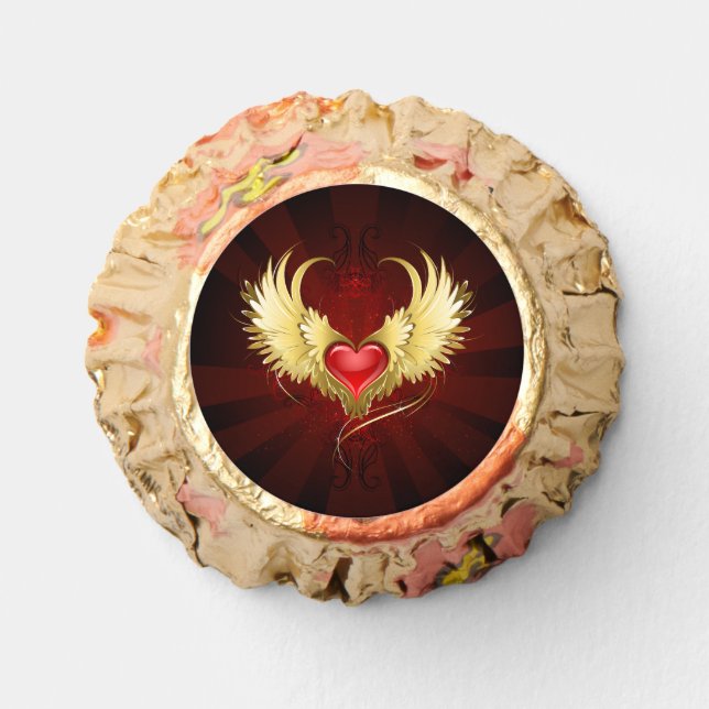 Red Heart with Golden Wings Reese's Peanut Butter Cups (Front)