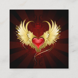 Red Heart with Golden Wings Referral Card