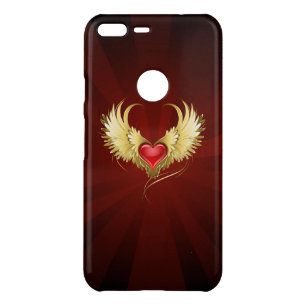 Red Heart with Golden Wings Uncommon Google Pixel XL Case
