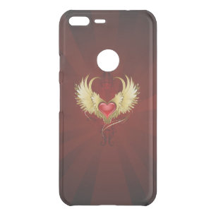 Red Heart with Golden Wings Uncommon Google Pixel XL Case