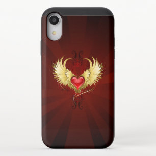 Red Heart with Golden Wings iPhone XR Slider Case