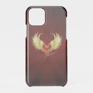 Red Heart with Golden Wings iPhone 11 Pro Case