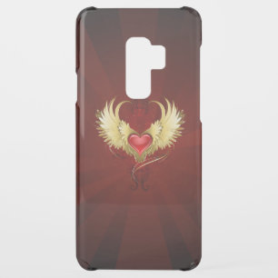 Red Heart with Golden Wings Uncommon Samsung Galaxy S9 Plus Case