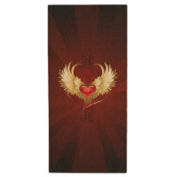 Red Heart with Golden Wings