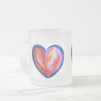 Red Heart with Hope Art Custom Coffee Cups