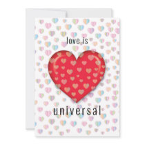red heart with speckels pattern invitation