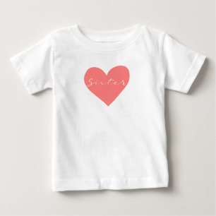 Red heart with text Sister Baby T-Shirt
