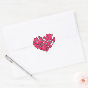 Red Heart with word Love You Forever Valentine's Sticker