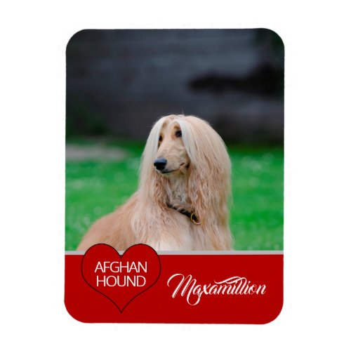 Red Heart with YOUR Dogs Breed and Name Photo Magnet