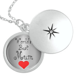 Red Heart World's Best Mom Locket Necklace