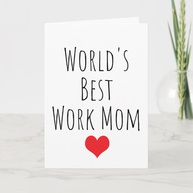 Red Heart  World's Best Work Mom Card (Front)