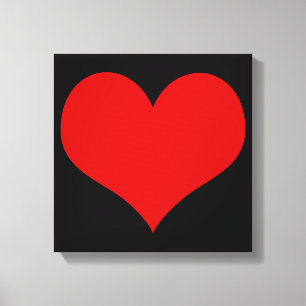 Red Heart Wrapped Canvas Print