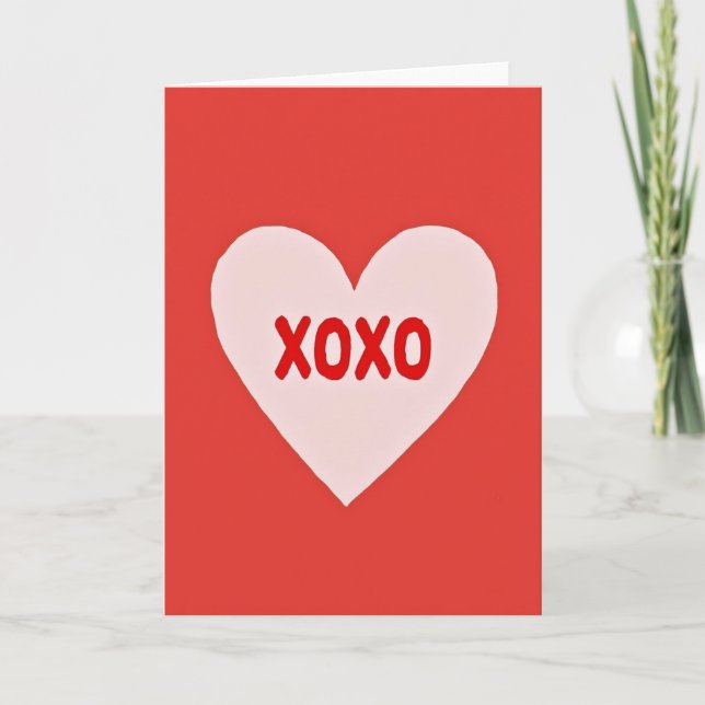 Red Heart Xoxo Love Card (Front)