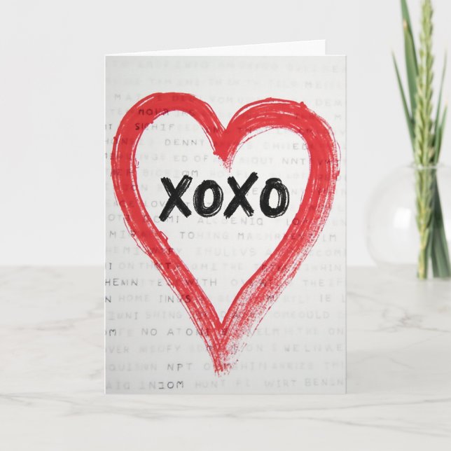 Red Heart Xoxo Pattern Card (Front)