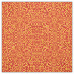 Red Heart Yellow Circle Print Geometric Pattern Fabric