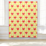 Red Heart Yellow Gingham Pattern Valentine's Day Sheer Curtains<br><div class="desc">Enhance your home decor with this red heart yellow gingham curtain,  perfect for adding a touch of romance and warmth to your Valentine's Day celebrations.</div>