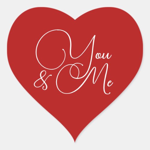 Red Heart You  Me for Valentines   Heart Heart Sticker
