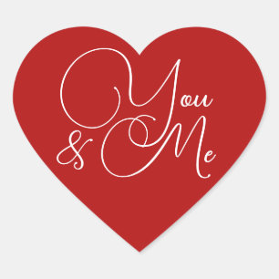 Red Heart ''You & Me'' for Valentine's Heart Sticker