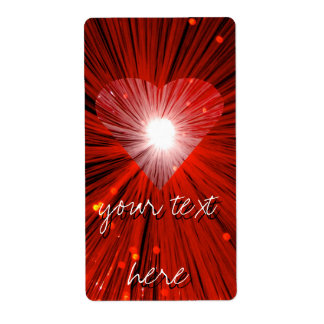 Red Heart 'Your Text' label