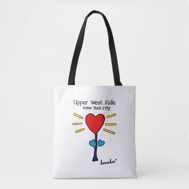 Red HeartFlower Shopping Tote (Front)