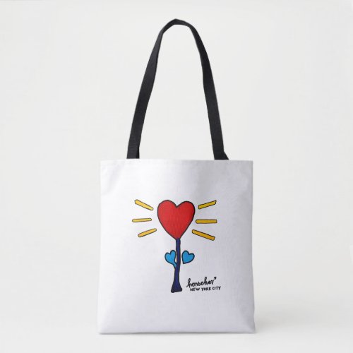 Red HeartFlower Shopping Tote
