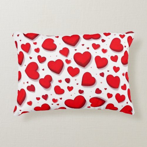 Red Hearts  Accent Pillow
