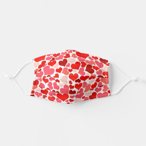 Red Hearts Adult Cloth Face Mask