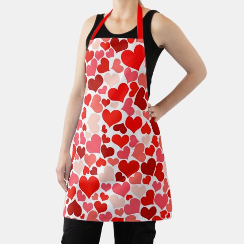 Red Hearts All_Over Print Apron