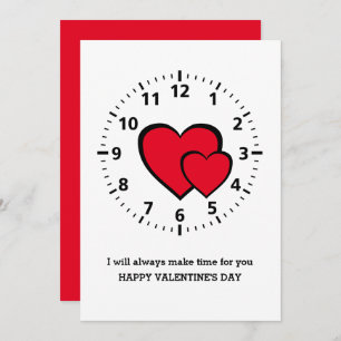 Red Hearts   ALWAYS MAKE TIME FOR YOU   Valentine Holiday Card
