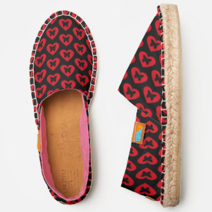 Red Hearts And Butterflies Espadrilles