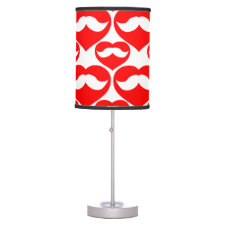Red Hearts and Mustaches Table Lamp