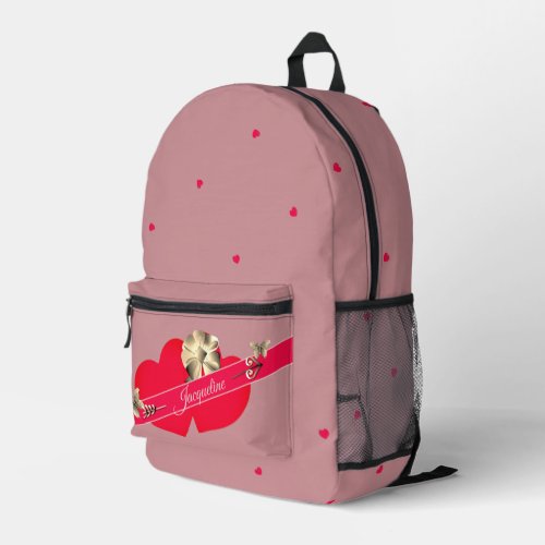 Red Hearts  Arrow Pink Print Cut Sew Bag