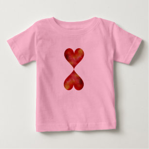 Red Hearts Baby Tutu Bodysuit, Pink Baby T-Shirt