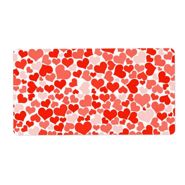 Red Hearts Background Label (Front)