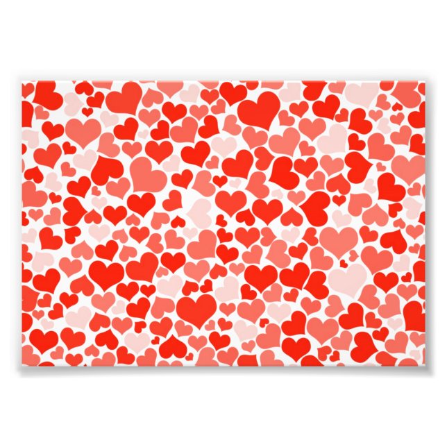 Red Hearts Background Photo Print (Front)