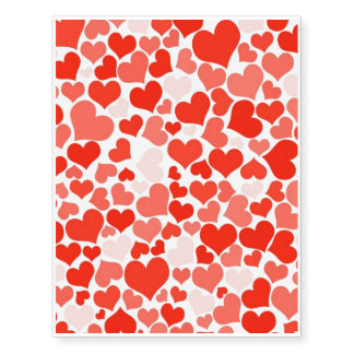 Red Hearts Background Temporary Tattoos