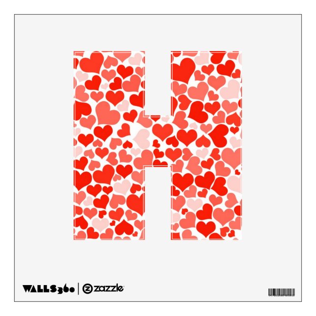 Red Hearts Background Wall Sticker (Front)