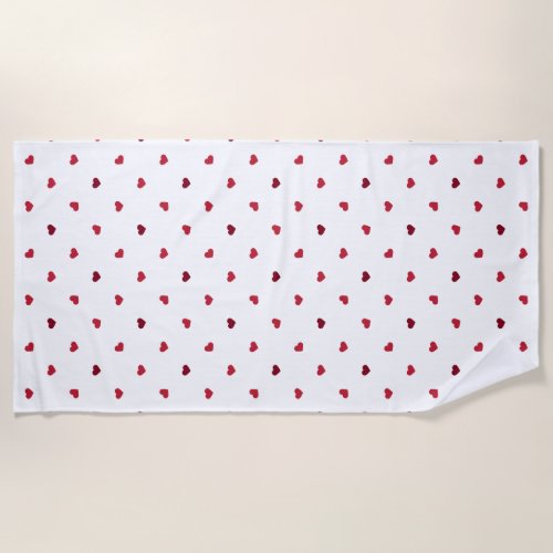 Red Hearts Beach Towel