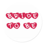 Red Hearts Bride to Be Classic Round Sticker