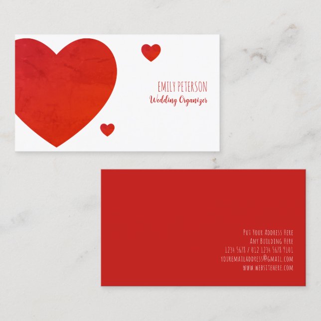 Red Hearts  Business Card (Front/Back)