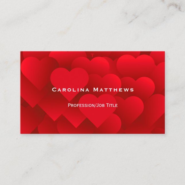 Red Hearts Business Card (Front)