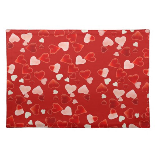 RED HEARTS by SHARON SHARPE Cloth Placemat