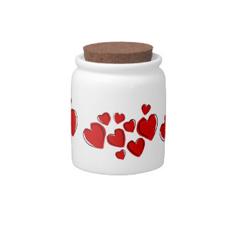 Red Hearts candy Jar