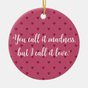 Red Hearts Ceramic Ornament
