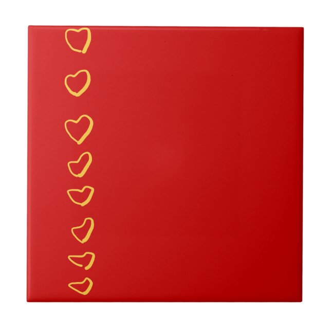 Red Hearts Ceramic Tile (Front)