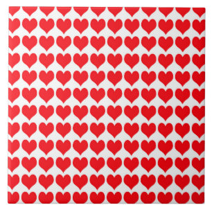 Red Hearts Ceramic Tile