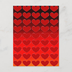 Red Hearts Charming Pop Art Love Postcard